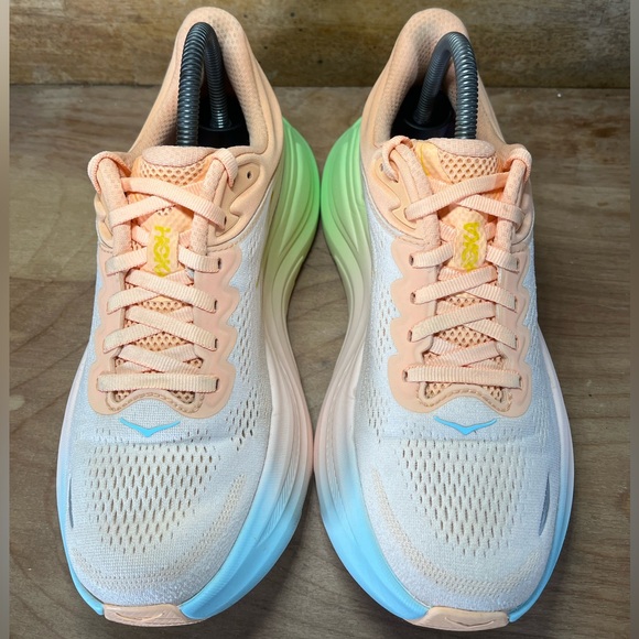 Hoka One One Bondi 9 Womens Size 8 Running Shoes Sneakers Pale Tangerine - Picture 3 of 12